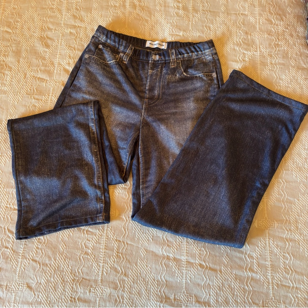 Mila Rosabella Sweatpant Faux Denim Jeans sz M NWT Softest stretch french terry